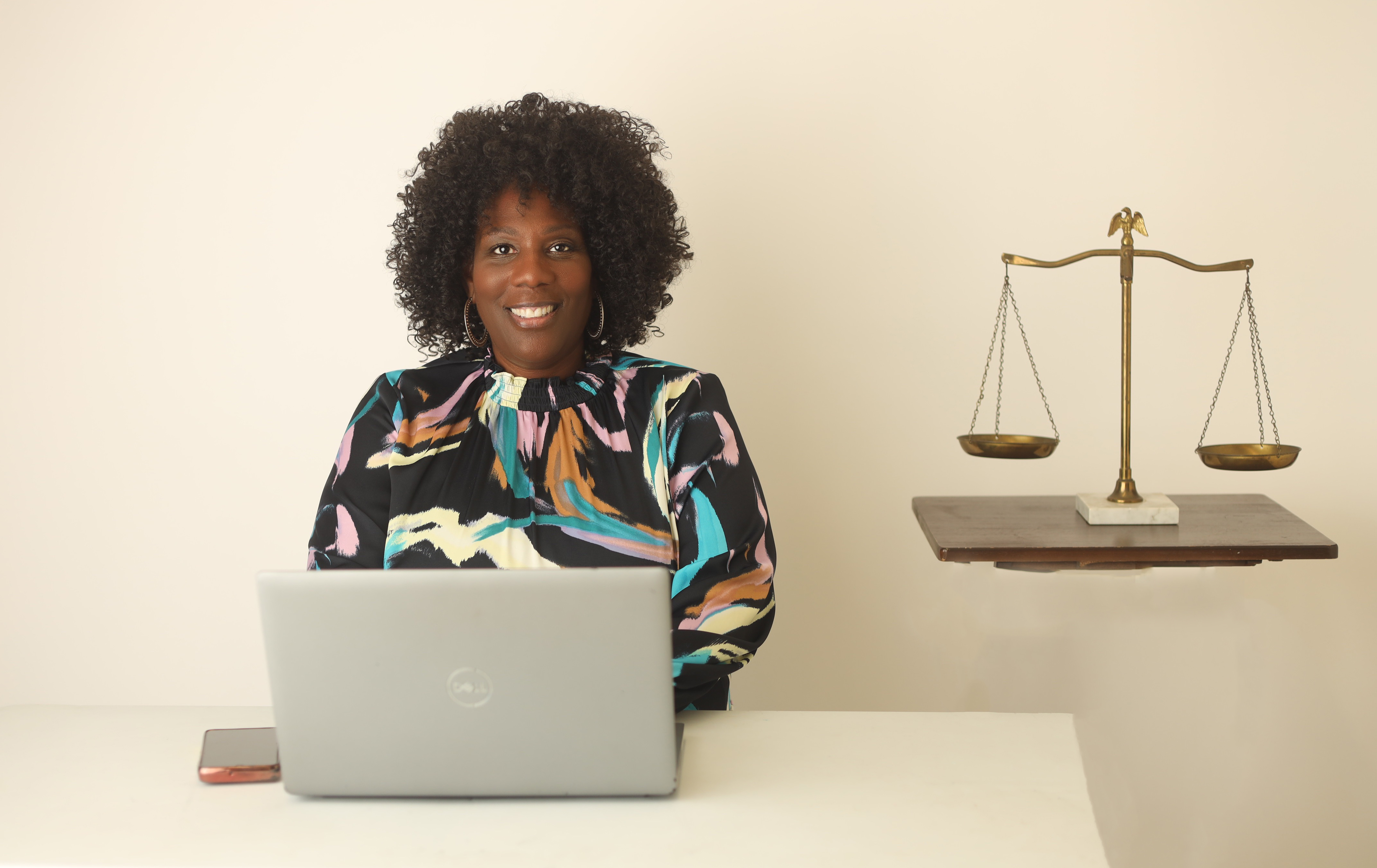 Monica L. Cook working at her desk
